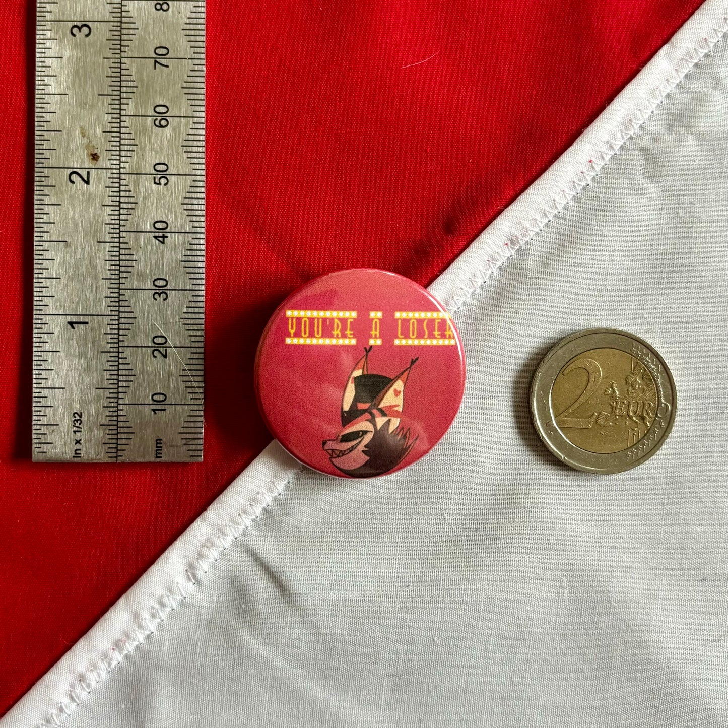 loser, baby badge sizing