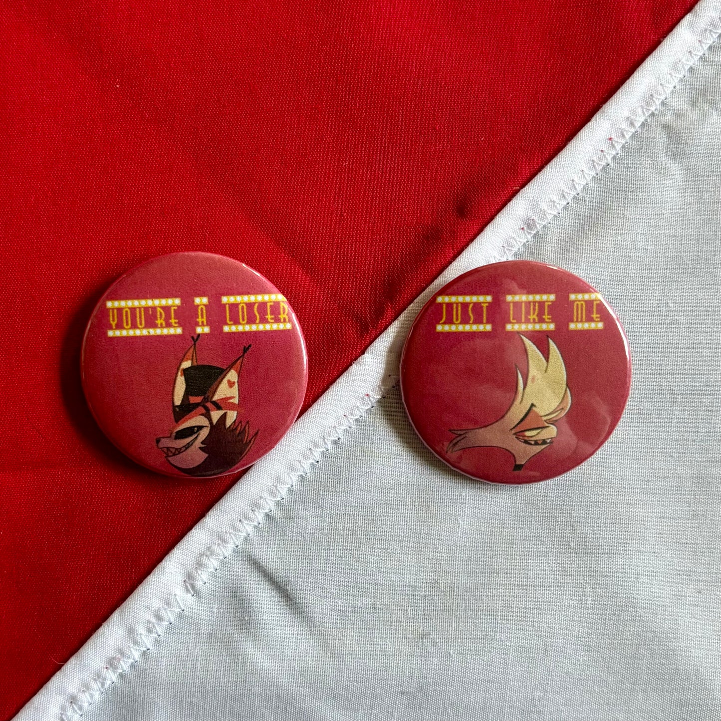 loser, baby badge pair