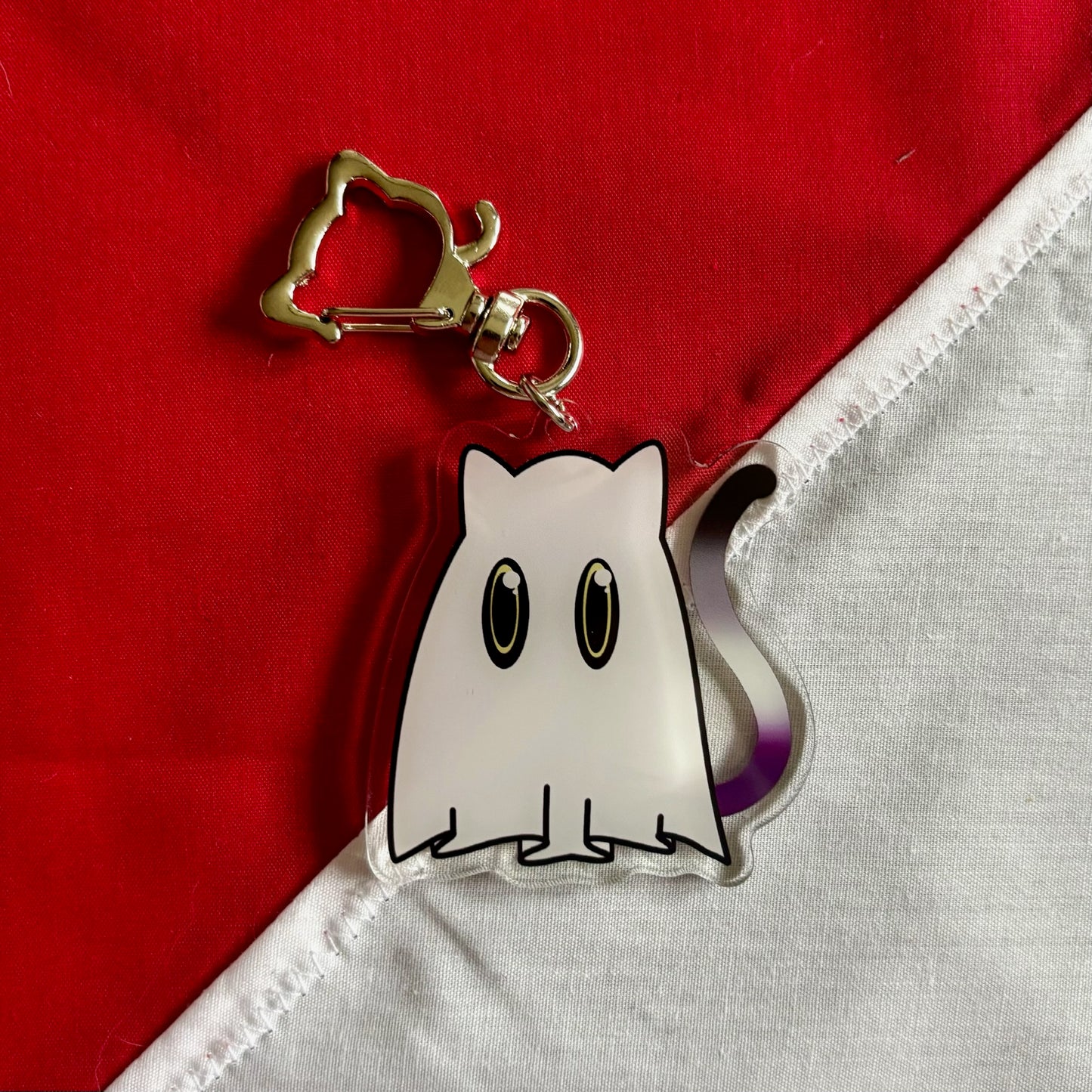 Cat Ghost Pride Charm asexual