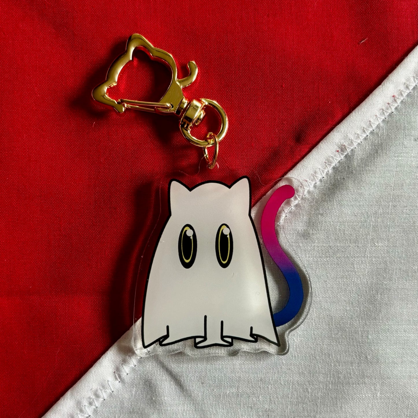 Cat Ghost Pride Charm bisexual