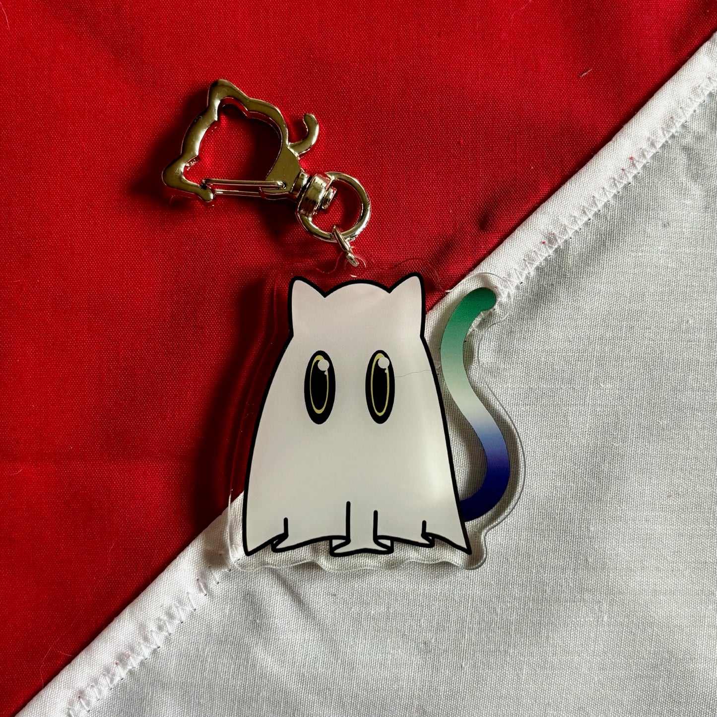 Cat Ghost Pride Charm gay
