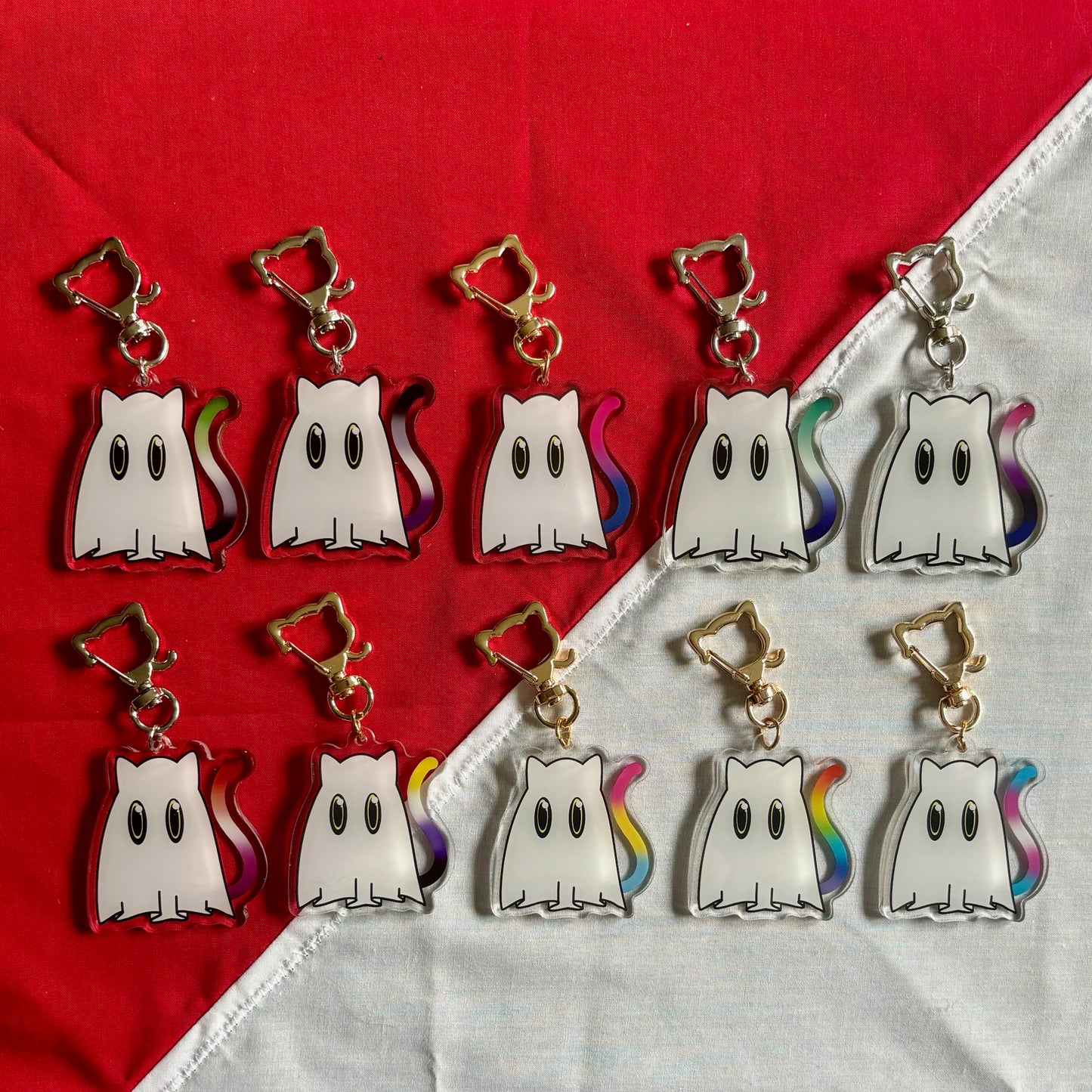 Cat Ghost Pride Charms group photo