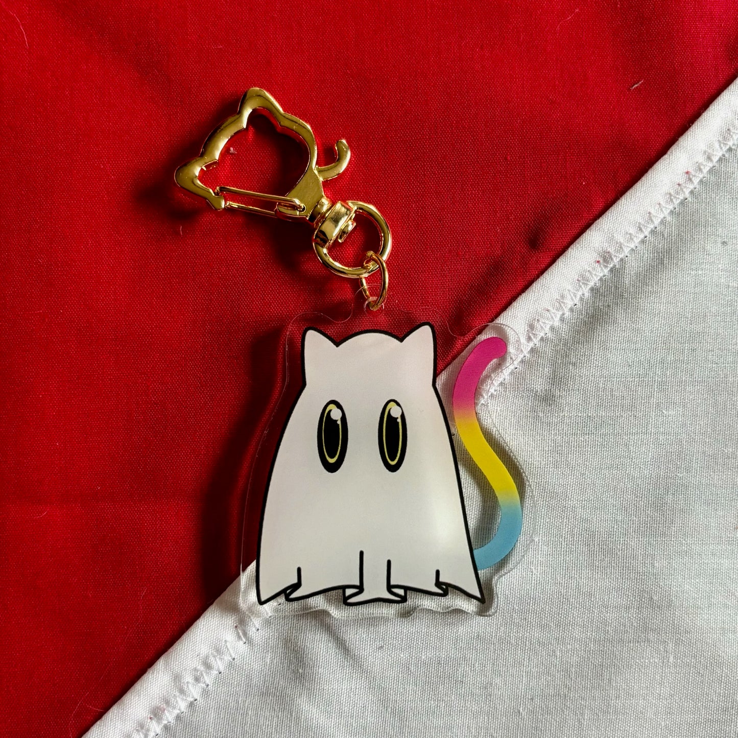 Cat Ghost Pride Charm pansexual