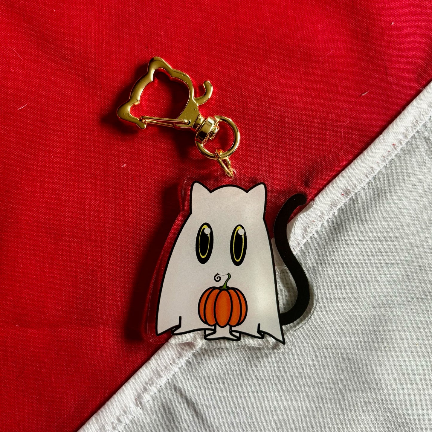 Cat Ghost Seasonal Charm pumpkin