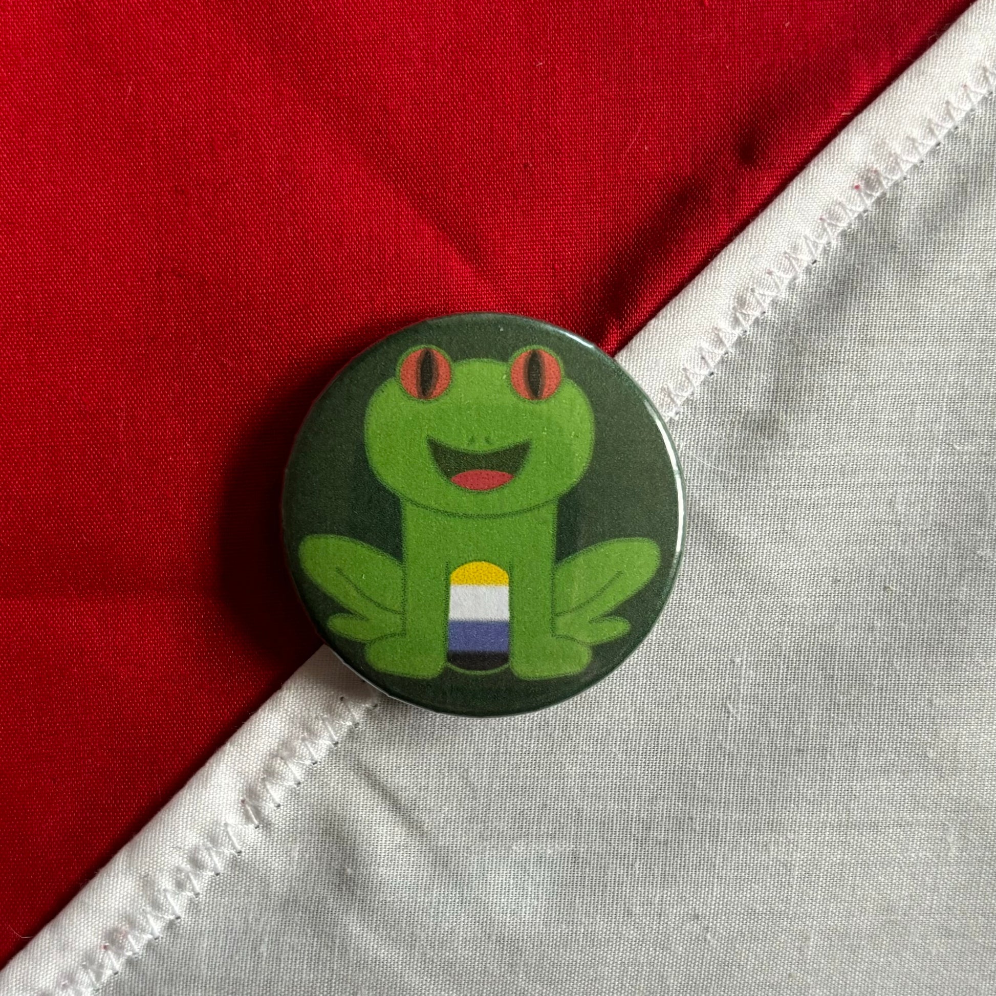 Pride Frog Badge non-binary