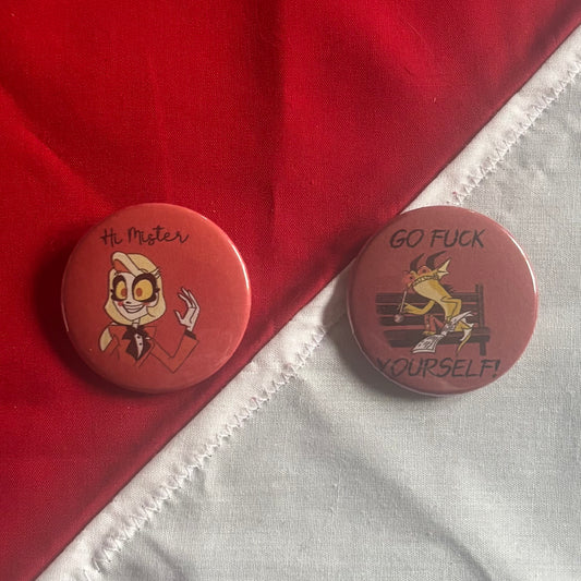Go Fuck Yourself - Hazbin Hotel Badge Pair