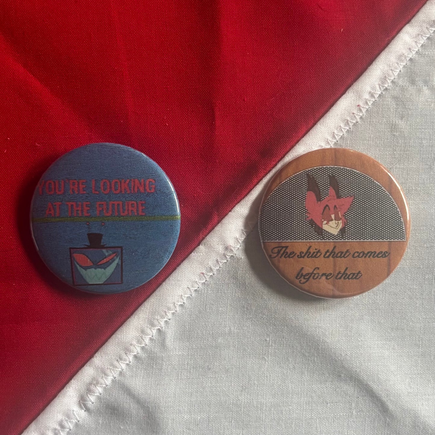 Future Shit - Hazbin Hotel Badge Pair