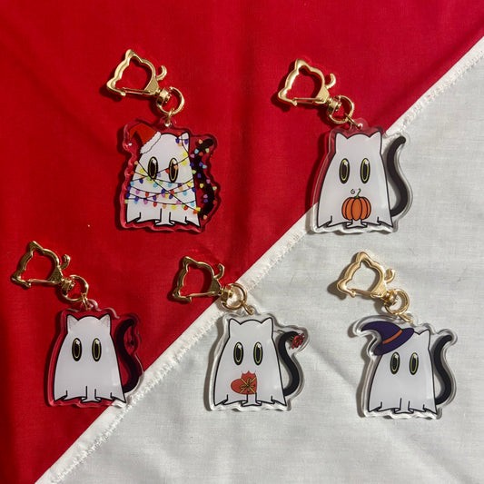 Cat Ghost Seasonal Charms
