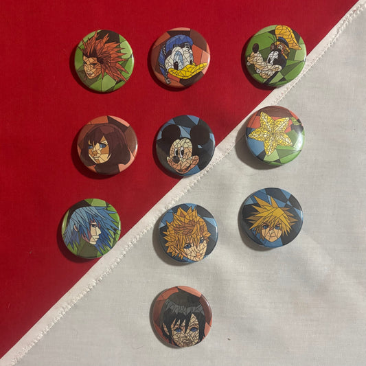 Kingdom Hearts Stained Glass Badges