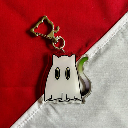 Cat Ghost Pride Charm aromantic