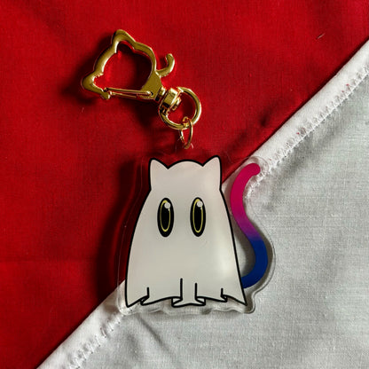 Cat Ghost Pride Charm bisexual