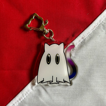 Cat Ghost Pride Charm genderfluid