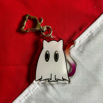Cat Ghost Pride Charm lesbian