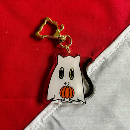 Cat Ghost Seasonal Charm pumpkin